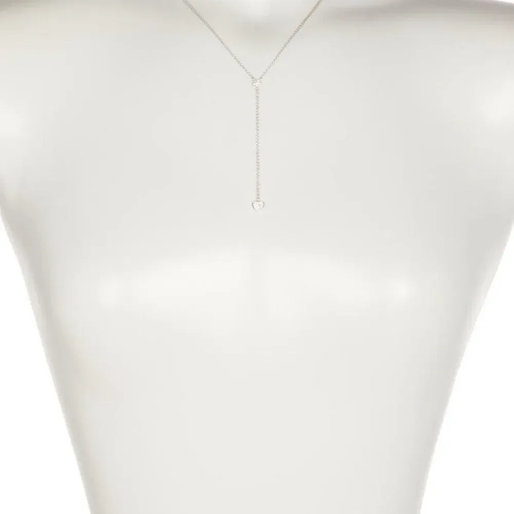 Star and Heart Sterling Silver Drop‎ Y Necklace Adornia New